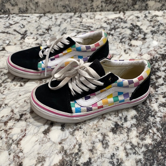 Vans Other - Vans Rainbow checkered girls